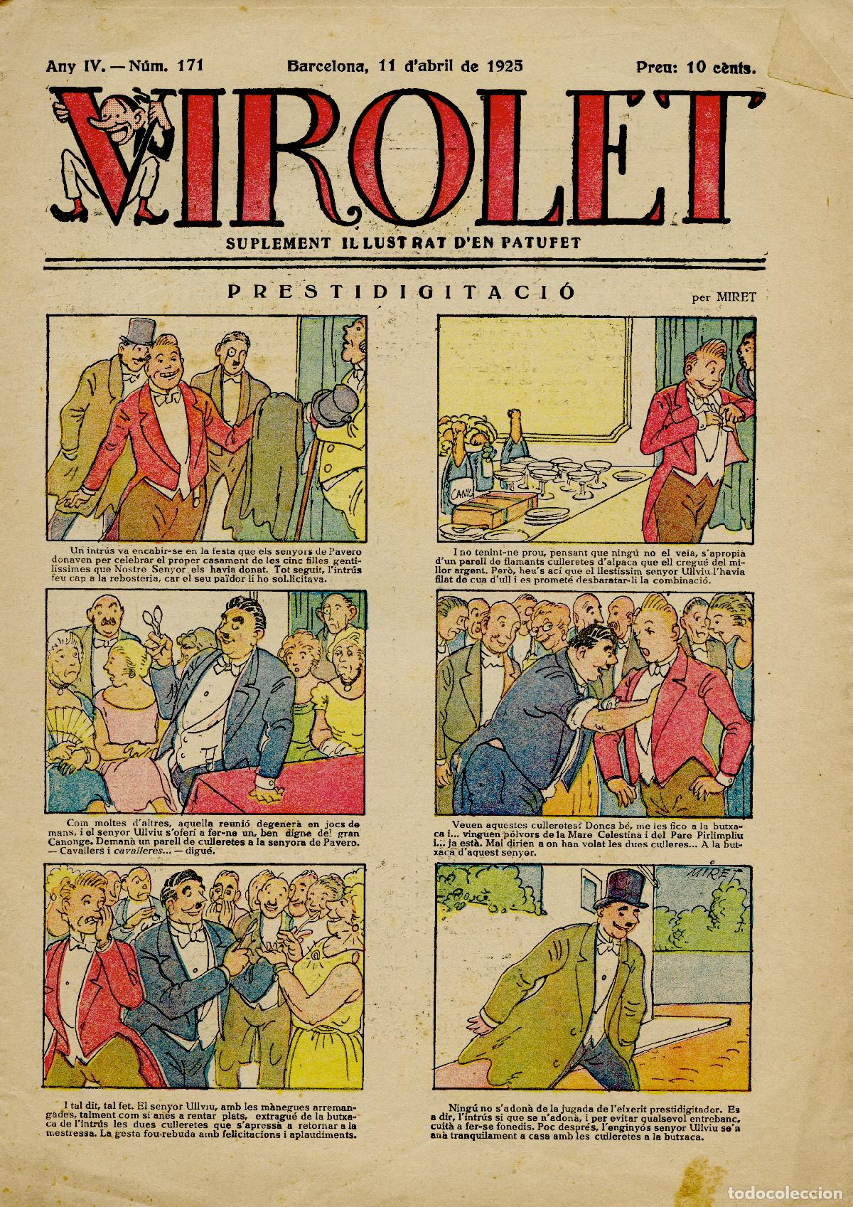 Coleccionismo de Revistas y Peri&oacute;dicos: VIROLET, SUPLEMENT IL-LUSTRAT D'EN PATUFET - N&ordm; 171 - 11 D'ABRIL DE 1925