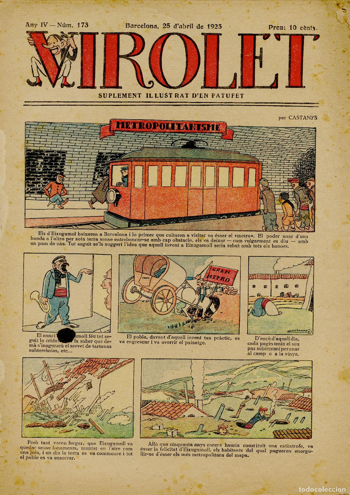 Coleccionismo de Revistas y Peri&oacute;dicos: VIROLET, SUPLEMENT IL-LUSTRAT D'EN PATUFET - N&ordm; 173 - 25 D'ABRIL DE 1925