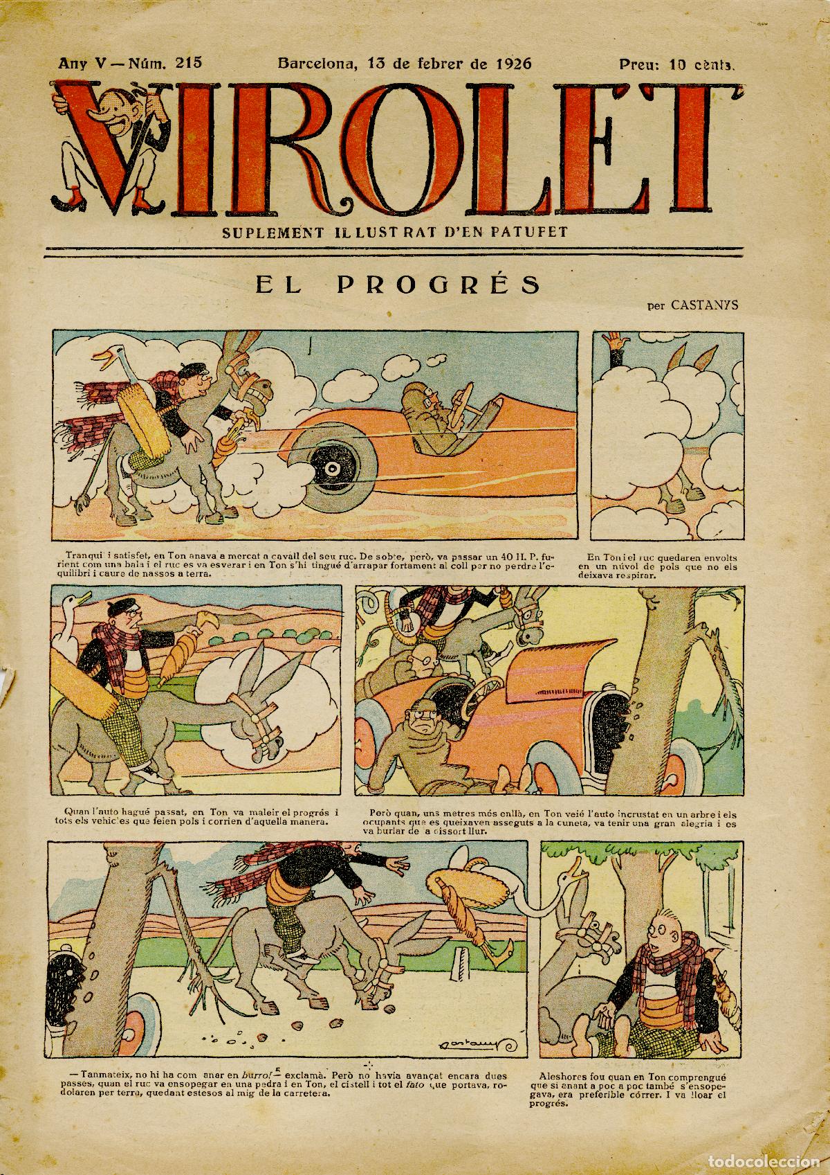 Coleccionismo de Revistas y Peri&oacute;dicos: VIROLET, SUPLEMENT IL-LUSTRAT D'EN PATUFET - N&ordm; 215- 13 DE FEBRER DE 1926