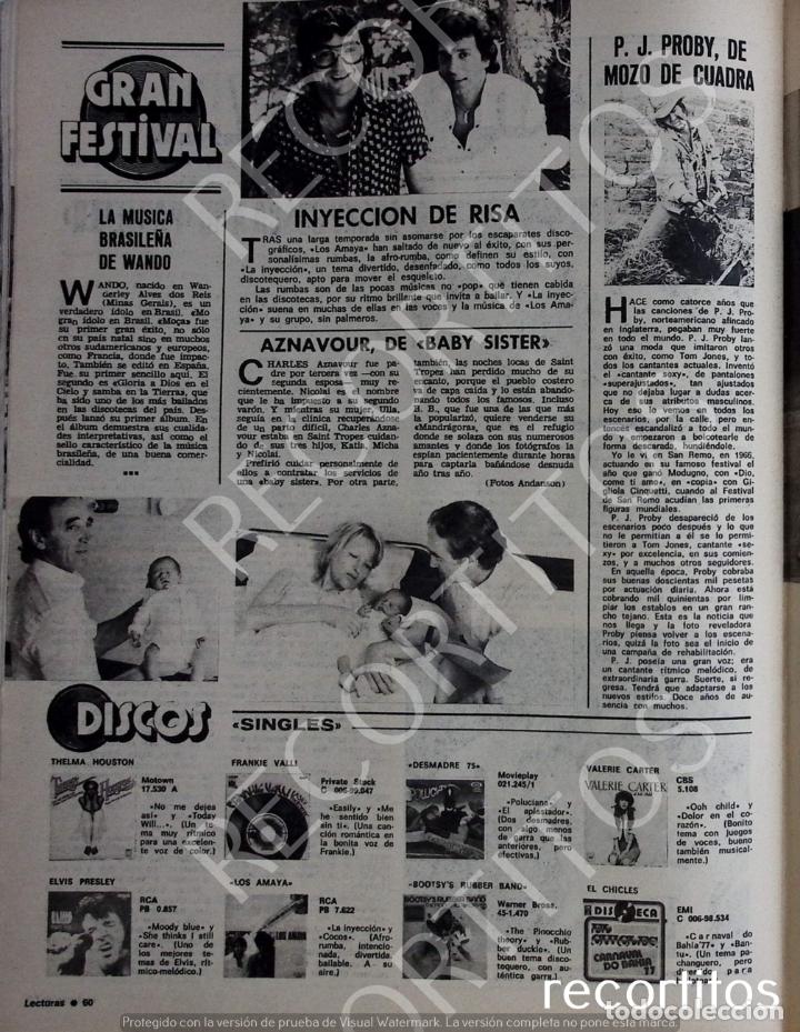 Coleccionismo de revistas y peri&oacute;dicos: LOS AMAYA PJ PROBY CHARLES AZNAVOUR ELVIS PRESLEY FRANKIE VALLI VALERIE CARTER CHICLES