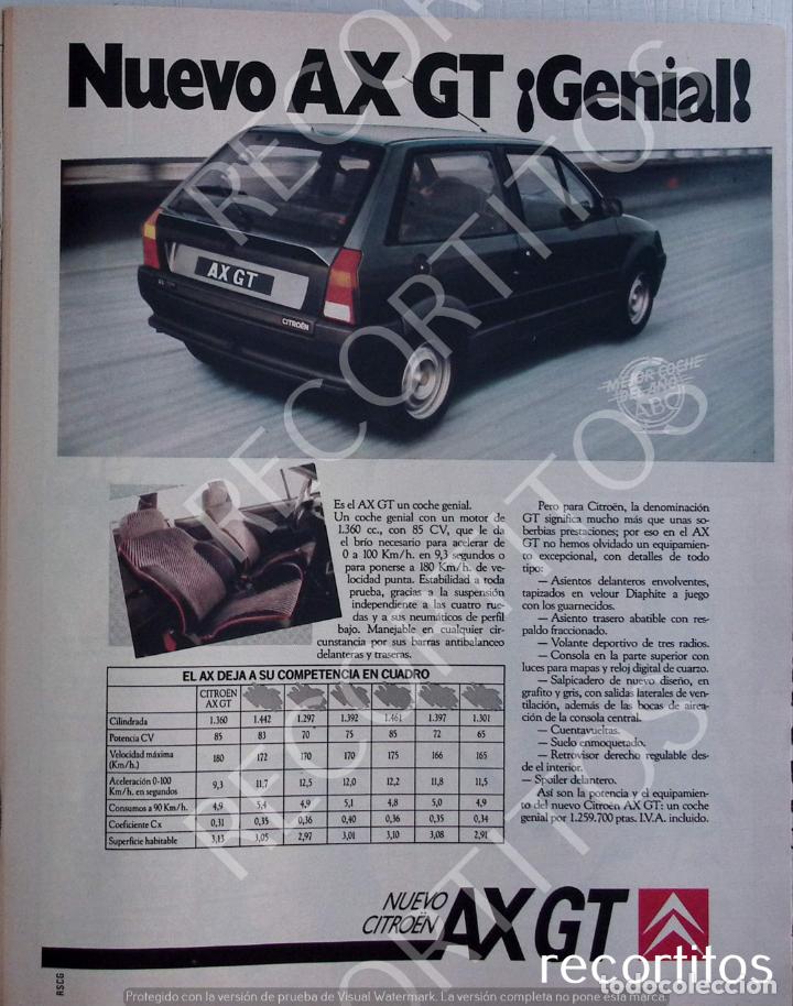 Coleccionismo de Revistas y Peri&oacute;dicos: CITROEN AX GT PUBLICIDAD