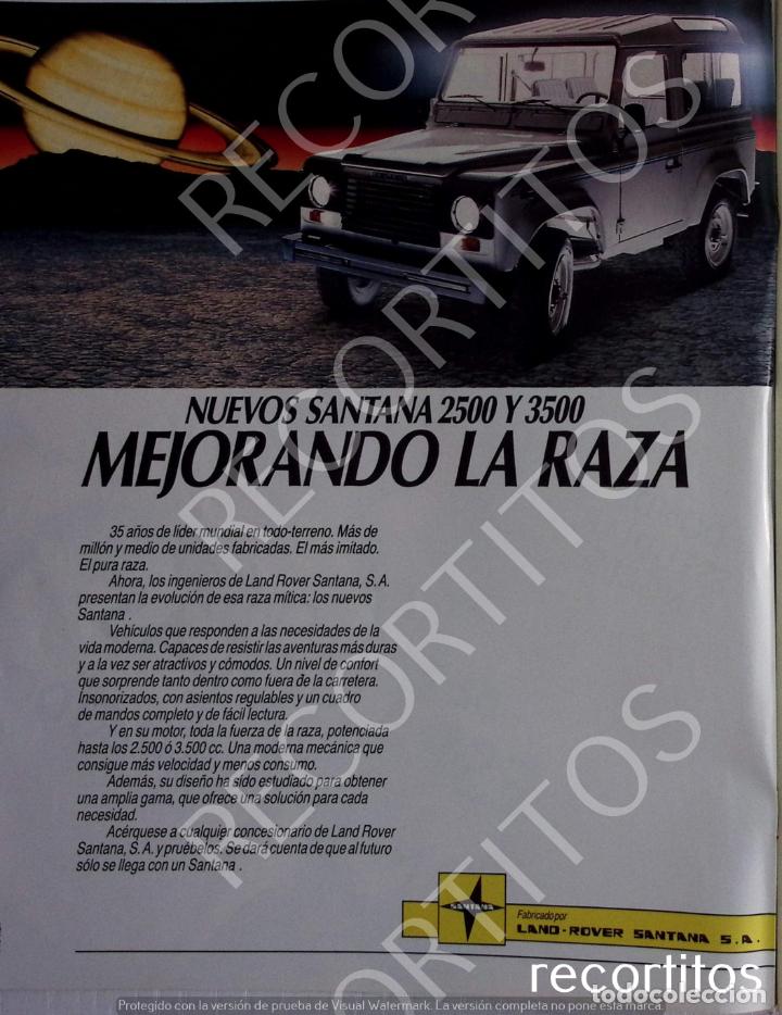 Coleccionismo de Revistas y Peri&oacute;dicos: LAND ROVER SANTANA PUBLICIDAD 2500 3500