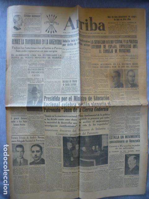 Collezionismo di Riviste e Giornali: DIARIO ARRIBA FALANGE ESPA&Ntilde;OLA 20 OCTUBRE 1945