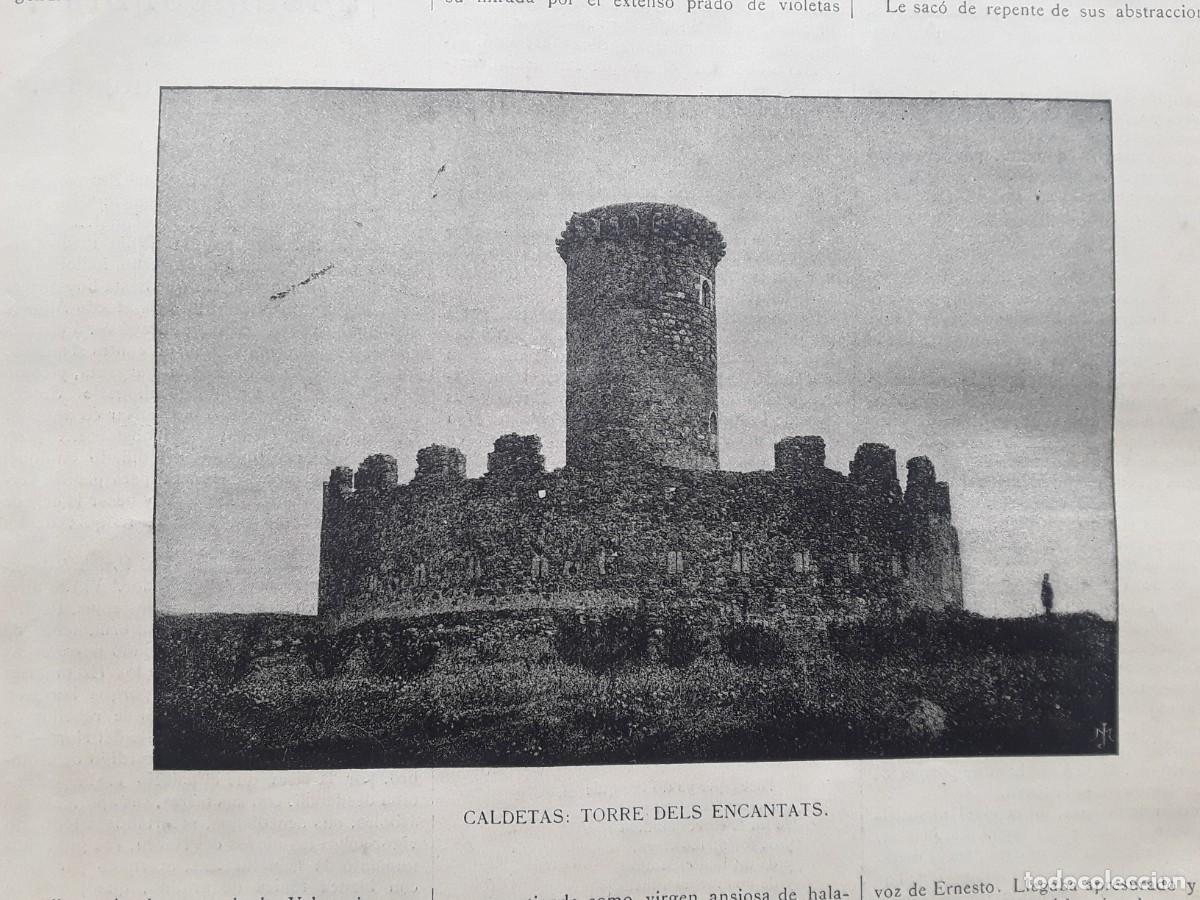 Colecionismo de Revistas e Jornais: CALDETAS TORRE DELS ENCANTATS PUERTA MONASTERIO MONTSERRAT CIUTADELA BARCELONA REVISTA A&Ntilde;O 1891