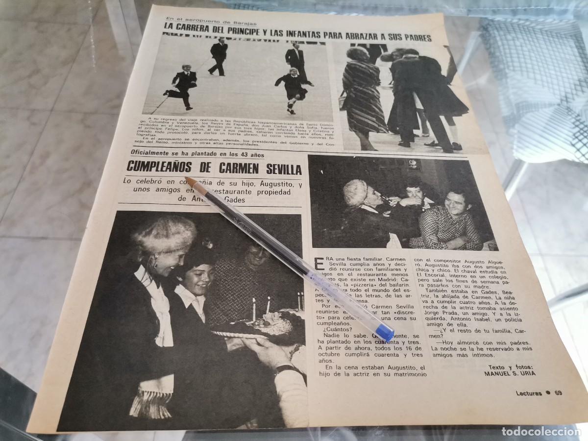 Coleccionismo de Revistas y Peri&oacute;dicos: CARMEN SEVILLA CUMPLEA&Ntilde;OS REVERSO BARBARA REY RECORTE REVISTA 1976