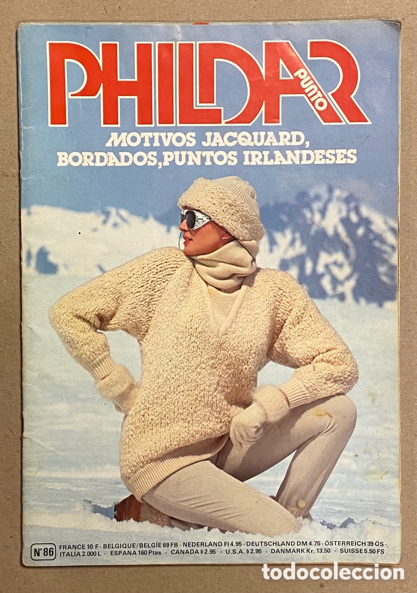 Sammeln von Zeitschriften und Zeitungen: PHILDAR PUNTO N&deg; 86. MOTIVOS JACQUARD, BORDADOS, PUNTOS IRLANDESES.