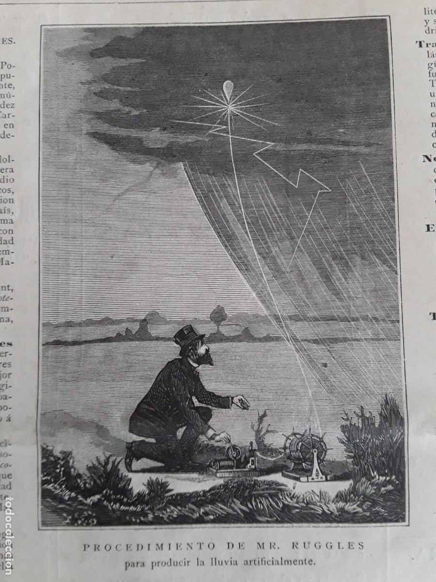Coleccionismo de revistas y peri&oacute;dicos: PROCEDIMIENTO DE MR.RUGGLES PARA PRODUCIR LLUVIA ARTIFICIALMENTE REVISTA A&Ntilde;O 1881