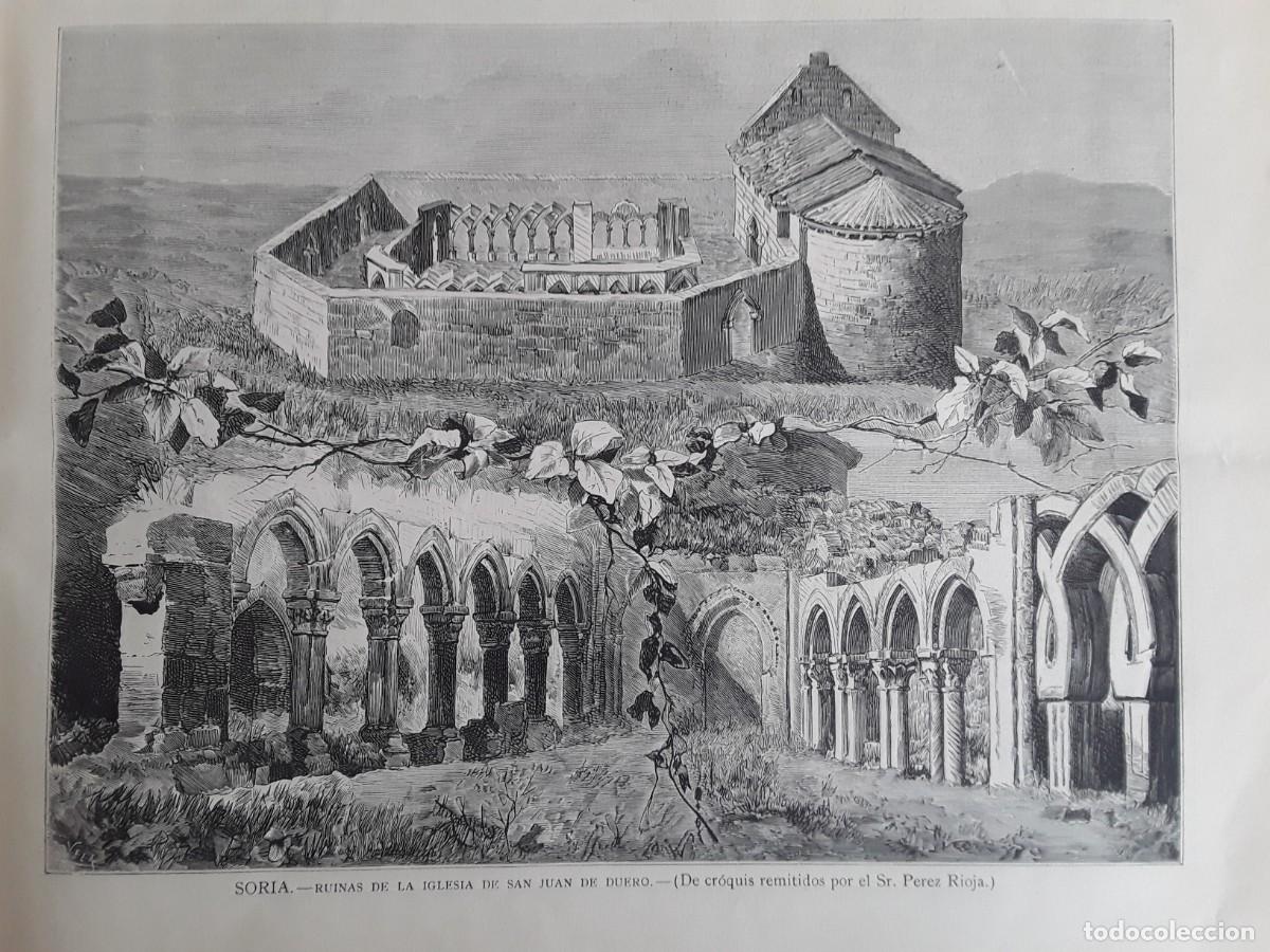 Coleccionismo de revistas y peri&oacute;dicos: RUINAS DE LA IGLESIA DE SAN JUAN DE DUERO SORIA REVISTA A&Ntilde;O 1881