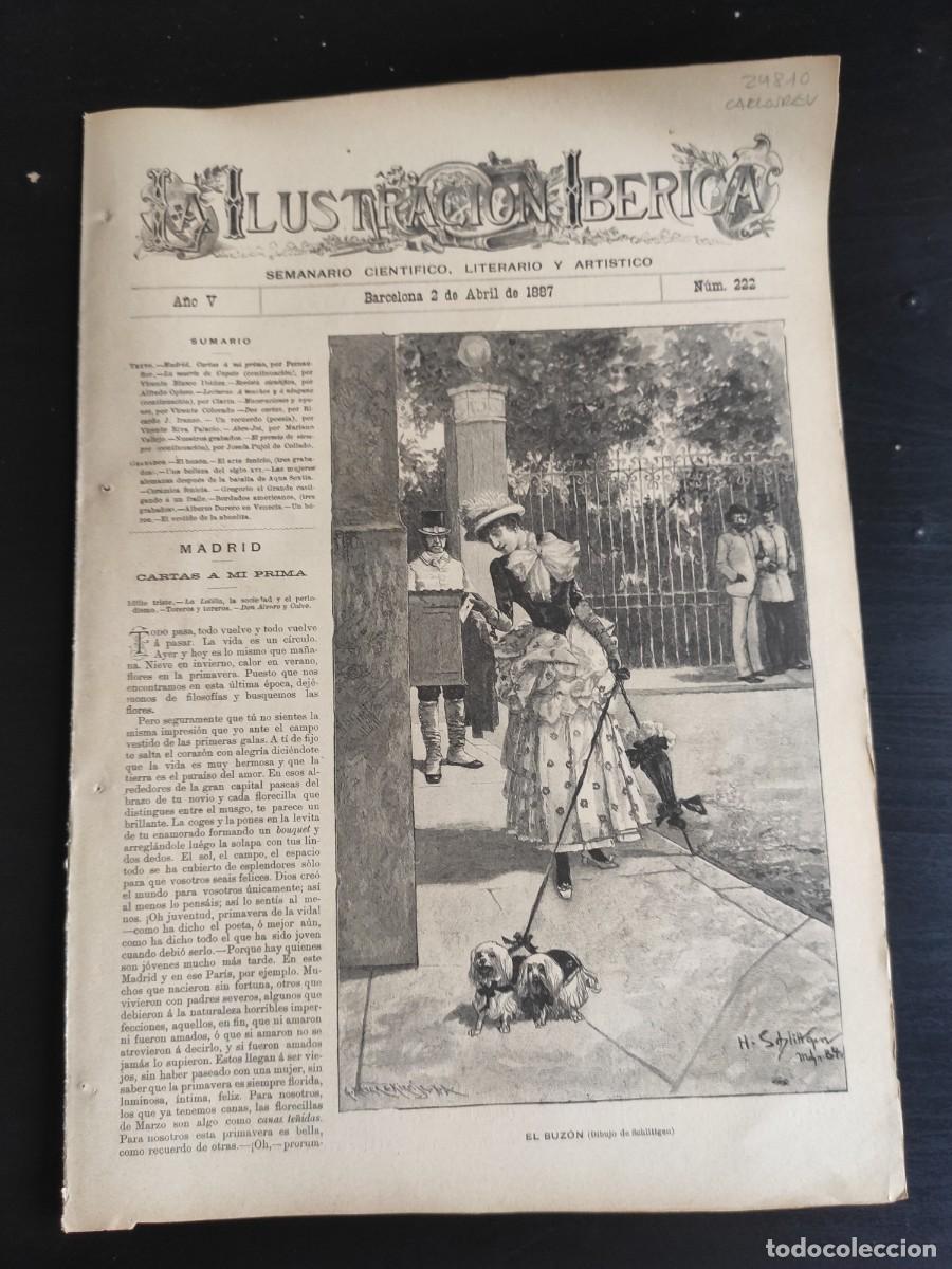Coleccionismo de Revistas y Peri&oacute;dicos: LA ILUSTRACI&Oacute;N IB&Eacute;RICA. N&ordm; 222. A&Ntilde;O 1887. EL ARTE FENICIO. LOS MEGALITOS DE ANERIT. BORDADOS .. LEER