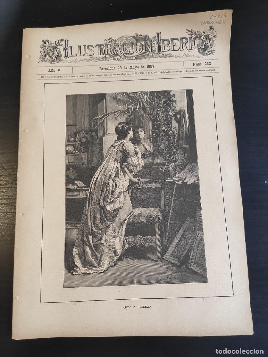 Coleccionismo de Revistas y Peri&oacute;dicos: LA ILUSTRACI&Oacute;N IB&Eacute;RICA. N&ordm; 230. A&Ntilde;O 1887. HIEDRA: ESCULTURA EN ROBLE. MISCEL&Aacute;NEA DE TRABAJOS .. LEER