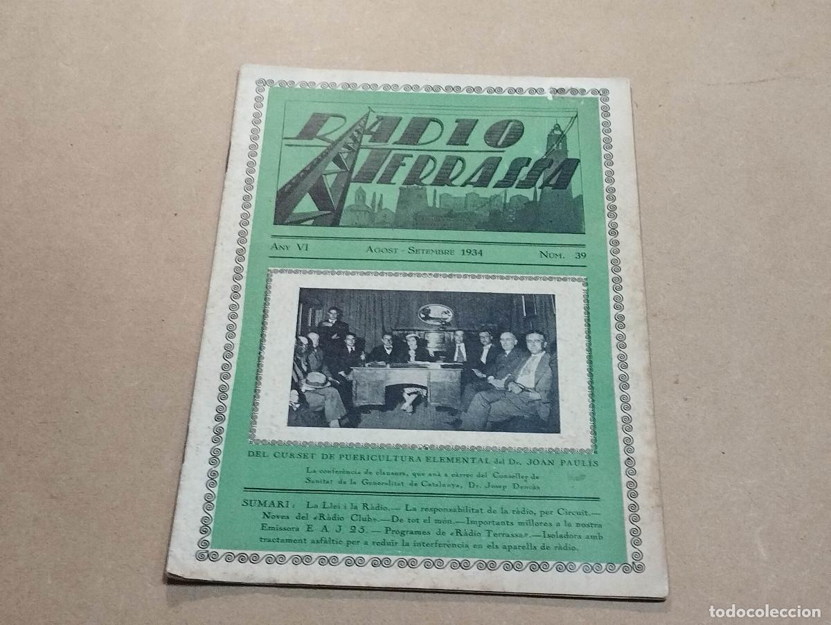 Coleccionismo de Revistas y Peri&oacute;dicos: VALL&Egrave;S OCCIDENTAL - REVISTA RADIO TERRASSA N&ordm; 39 - AGOST-SETEMBRE 1934