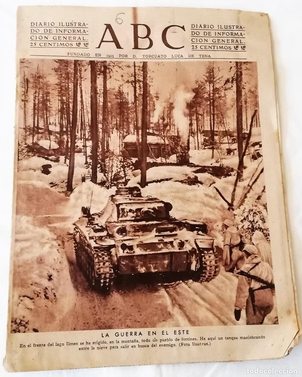 Coleccionismo de Revistas y Peri&oacute;dicos: ANTIGUO PERI&Oacute;DICO / OLD NEWSPAPER: ABC 6 FEBRERO 1943 (II GUERRA MUNDIAL) LA GUERRA EN EL ESTE