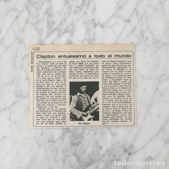 Coleccionismo de Revistas y Peri&oacute;dicos: RECORTE - ERIC CLAPTON - 1978