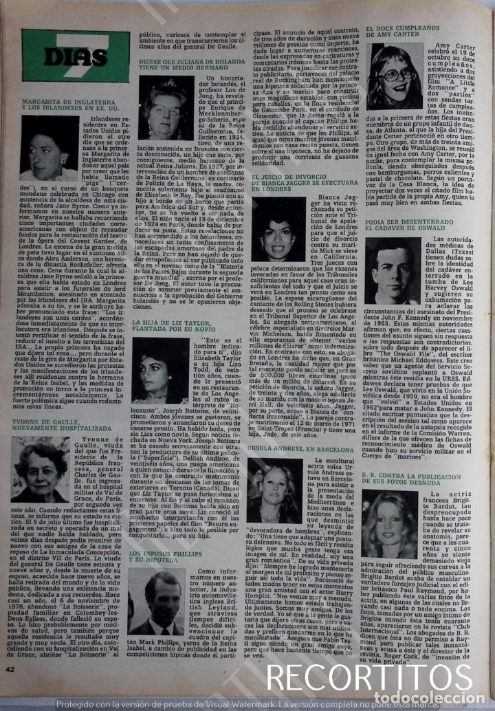 Coleccionismo de Revistas y Peri&oacute;dicos: URSULA ANDRESS BRIGITTE BARDOT BIANCA JAGGER