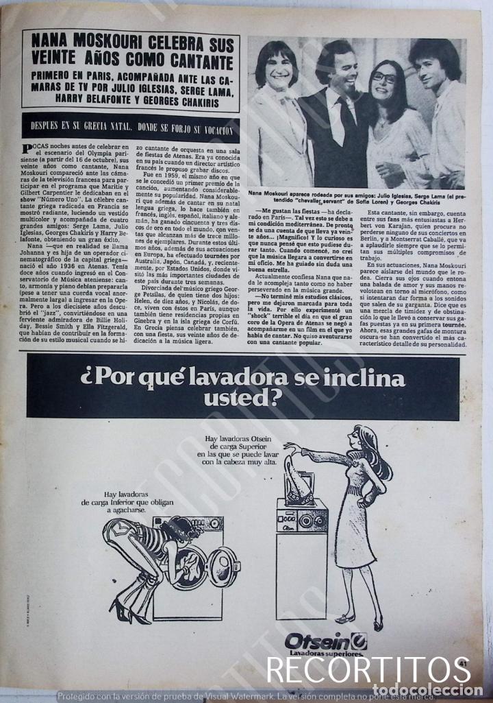 Coleccionismo de Revistas y Peri&oacute;dicos: NANA MOUSKOURI JULIO IGLESIAS SERGE LAMA GEORGES CHAKIRIS