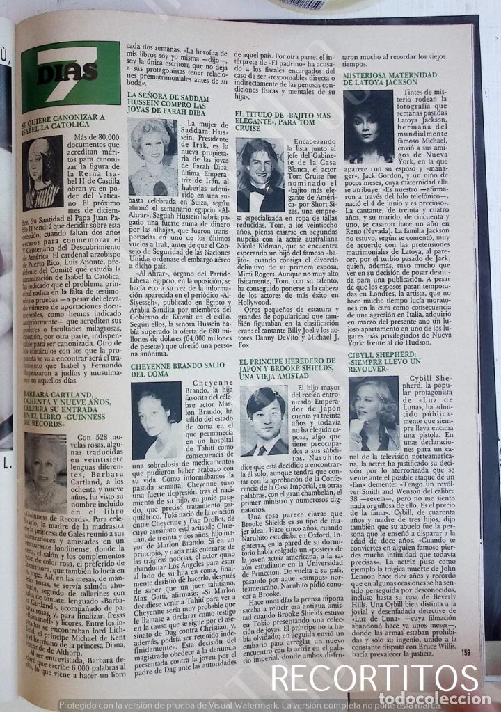 Collezionismo di Riviste e Giornali: cybill shepherd LATOYA JACKSON TOM CRUISE ZSA ZSA GABOR BARBARA CARTLAND CHEYENNE BRANDO