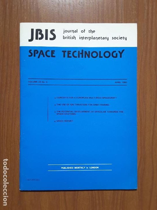 Collectionnisme de Revues et Journaux: Journal of the British Interplanetary Society Vol. 33, No. 4 - Space Technology