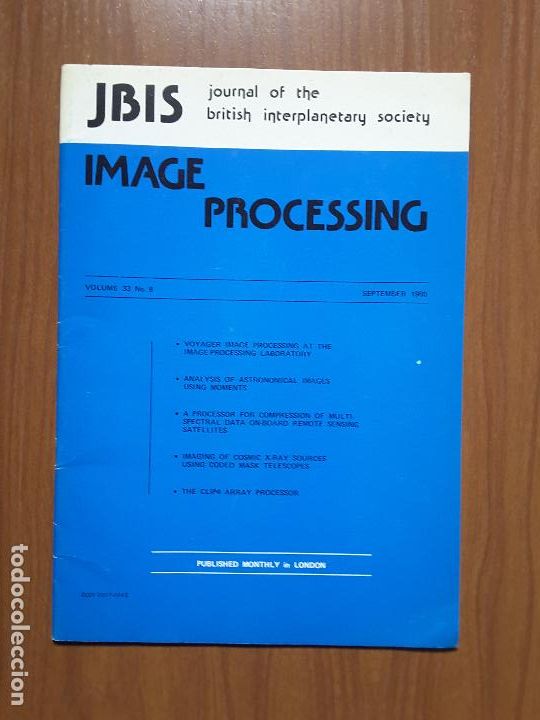 Collectionnisme de Revues et Journaux: Journal of the British Interplanetary Society Vol. 33, No. 9 - Image Processing