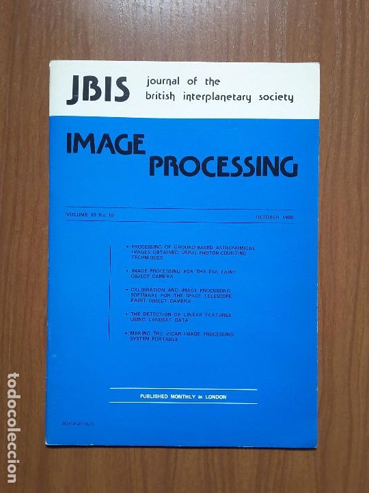 Collezionismo di Riviste e Giornali: Journal of the British Interplanetary Society Vol. 33, No. 10 - Image Processing