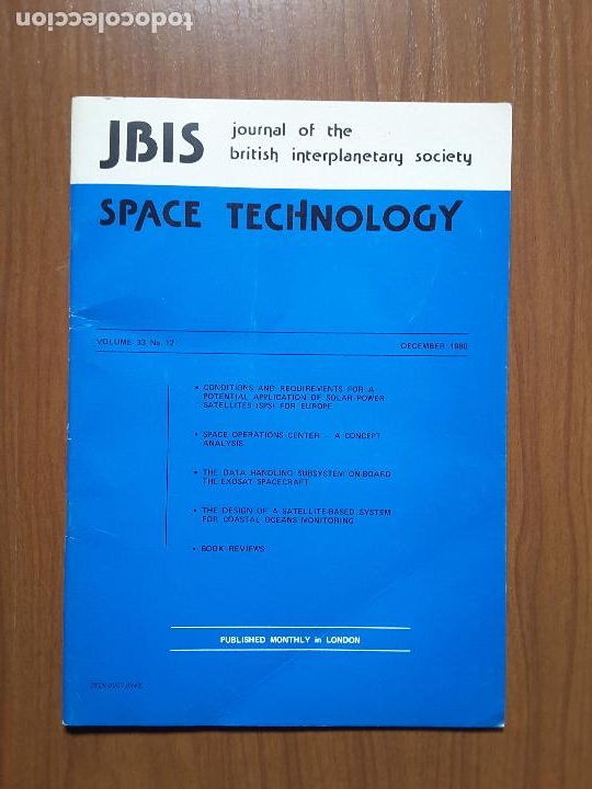 Colecionismo de Revistas e Jornais: Journal of the British Interplanetary Society Vol. 33, No. 12 - Space Technology