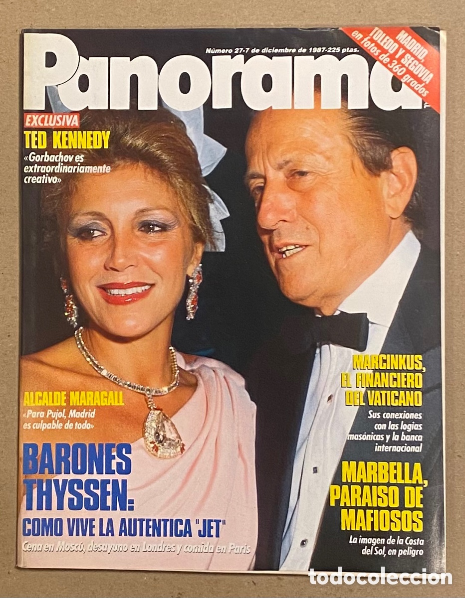 Coleccionismo de Revistas y Peri&oacute;dicos: PANORAMA N&deg; 27 (1987). BARONES THYSSEN, MARBELLA MAFIA, TED KENNEDY, NORMA DUVAL,&hellip;
