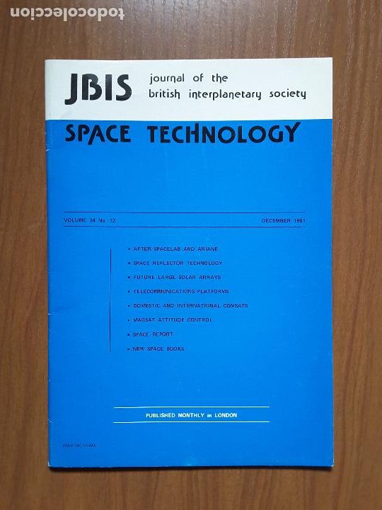 Collectionnisme de Revues et Journaux: Journal of the British Interplanetary Society Vol. 34, No. 12 - Space Technology