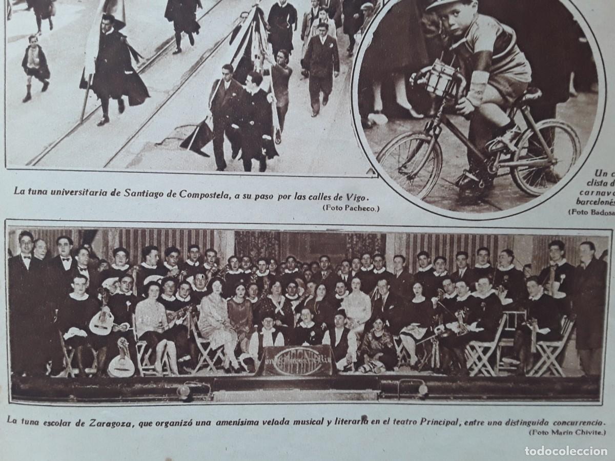Collection Magazines and Newspapers: TUNA ESCOLAR DE ZARAGOZA / TUNA UNIVERSITARIA DE SANTIAGO DE COMPOSTELA EN VIGO HOJA A&Ntilde;O 1929
