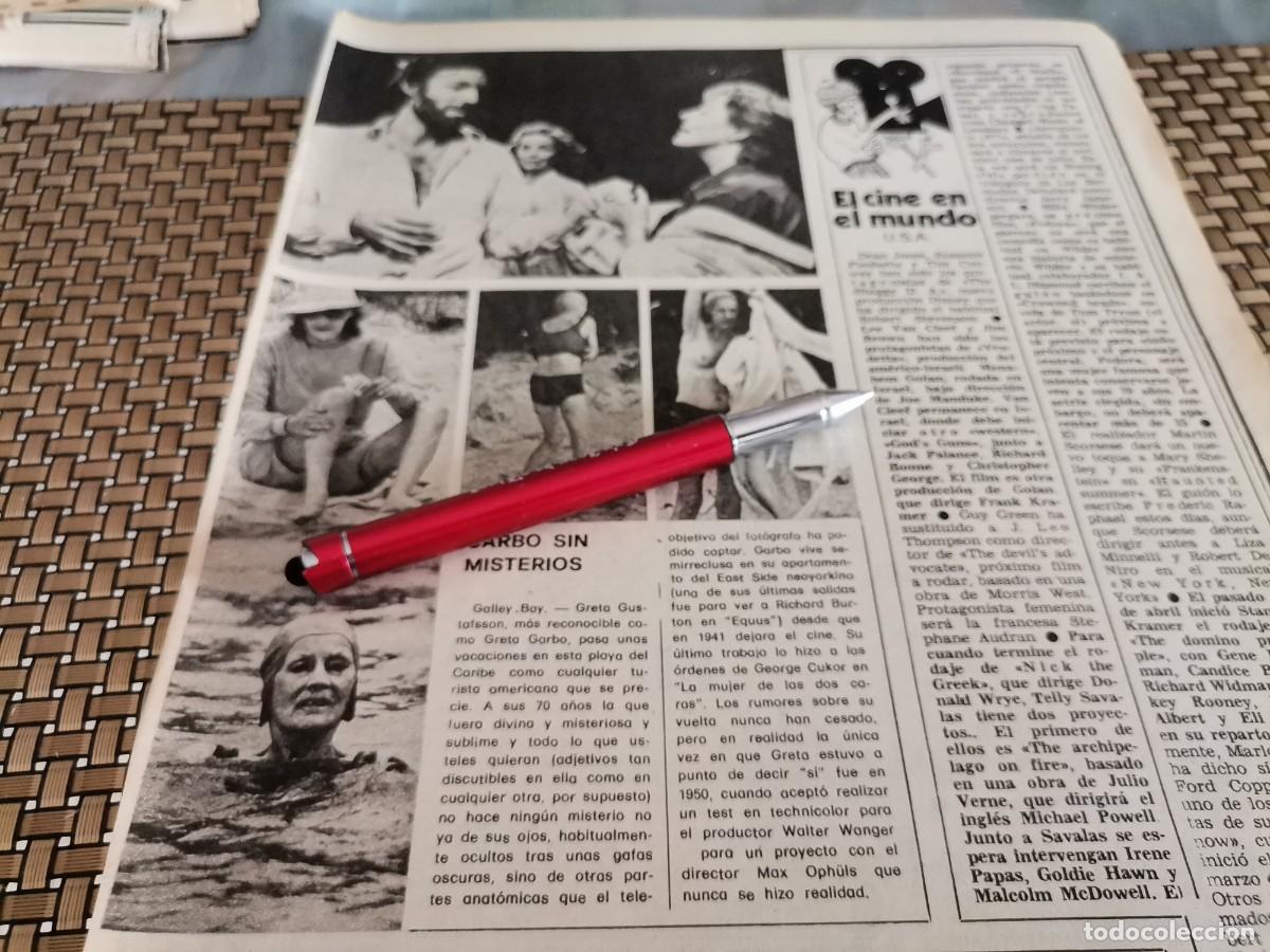 Coleccionismo de Revistas y Peri&oacute;dicos: GRETA GARBO TOP LESS RECORTE REVISTA 1976