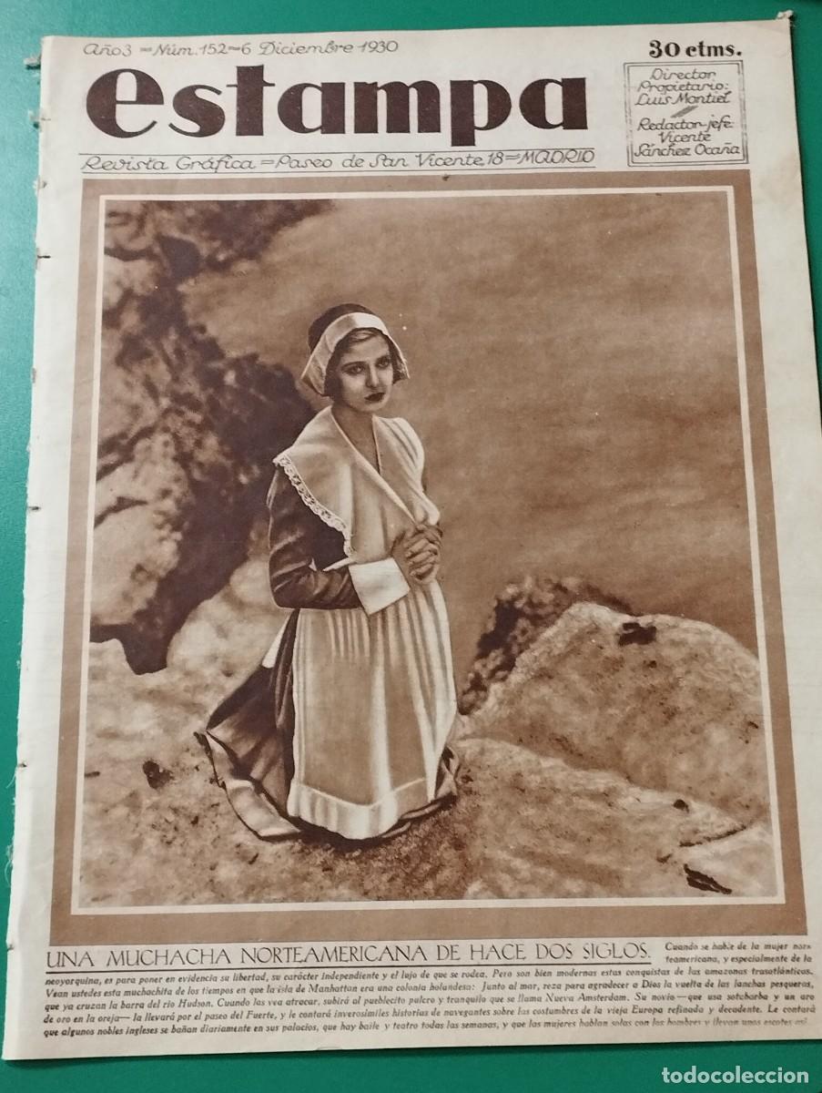Sammeln von Zeitschriften und Zeitungen: ESTAMPA N&ordm; 152 (06/12/30) SEMANA SANTA SEVILLA ZARAGOZA ALGUACILILLOS MISTINQUETT SALAMANCA BOXEO