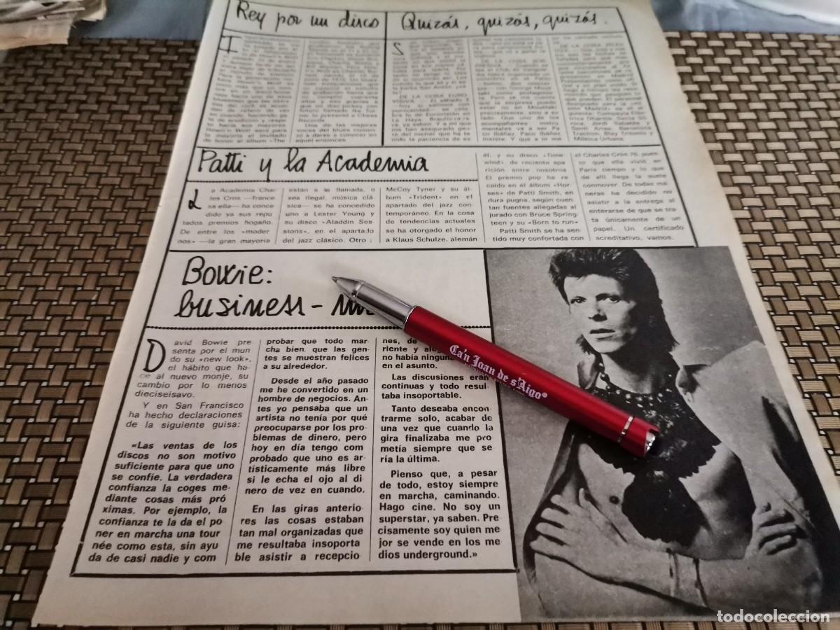 Coleccionismo de revistas y peri&oacute;dicos: DAVID BOWIE RECORTE REVISTA 1976