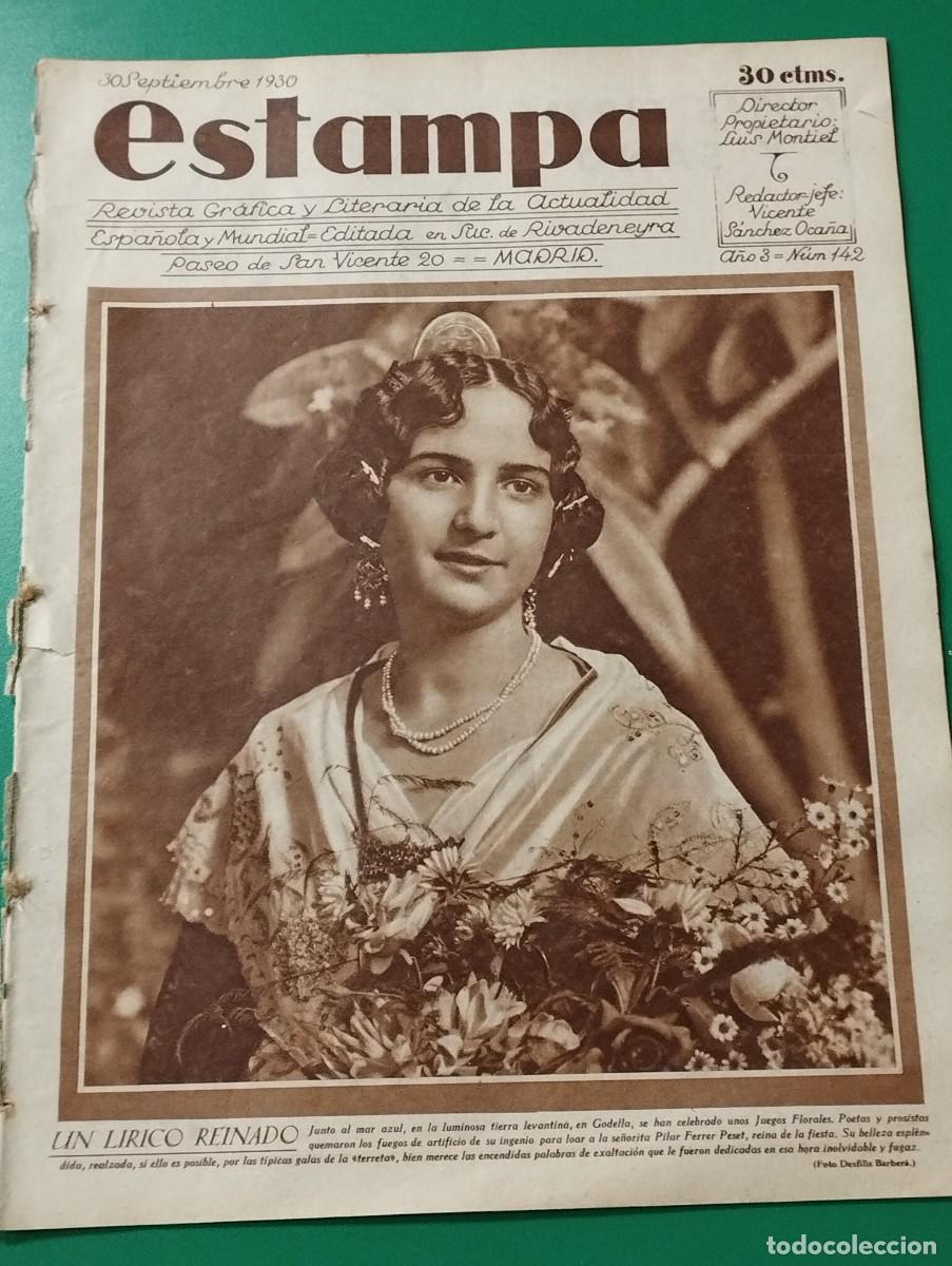 Sammeln von Zeitschriften und Zeitungen: ESTAMPA n&ordm; 142, 30-9-1930, Las m&aacute;s bellas se&ntilde;oritas de Castillay Le&oacute;n asisten a las Fiestas Regional