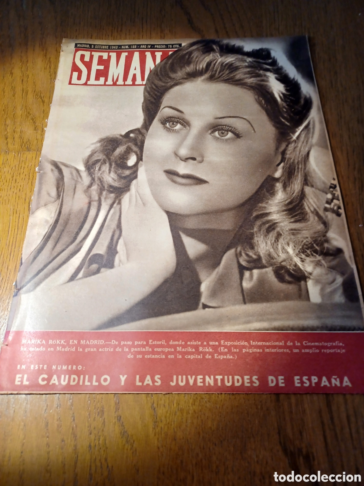 Coleccionismo de Revistas y Peri&oacute;dicos: SEMANA 1943 EL CAUDILLO Y JUVENTUDES DE ESPA&Ntilde;A.AVIONES PRODUCEN NUBES. FERROCARRIL BARCELONA MATARO