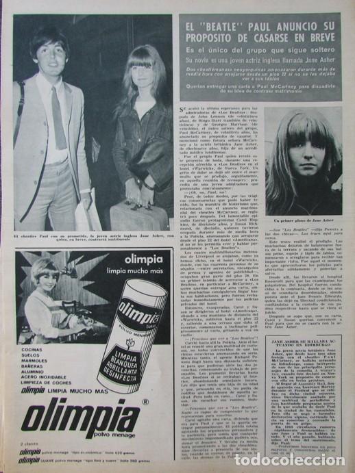 Coleccionismo de Revistas y Peri&oacute;dicos: RECORTE HOLA 1149 1966 PAUL MCCARTNEY, JANE ASHER