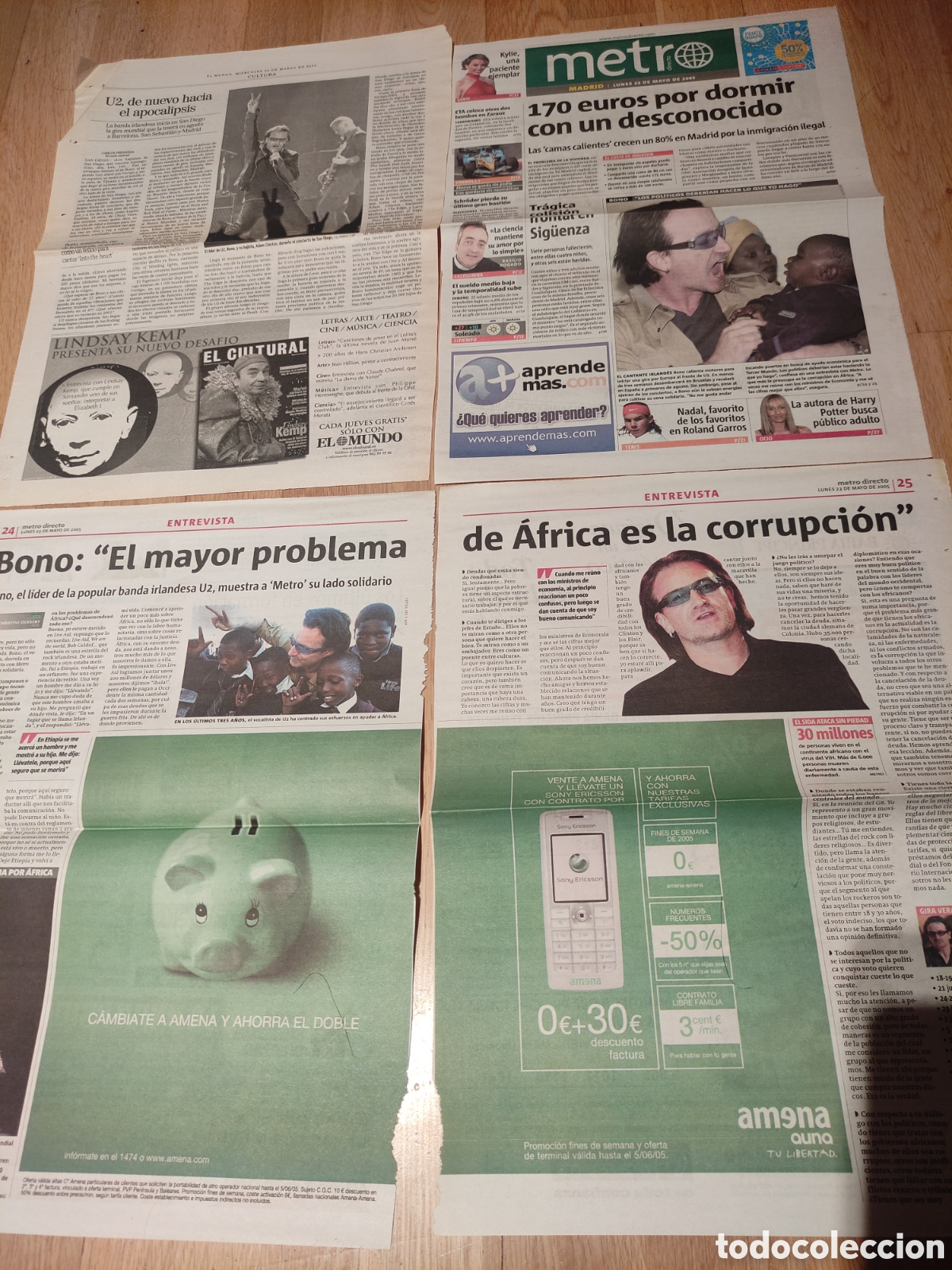 Coleccionismo de Revistas y Peri&oacute;dicos: U2 BONO prensa espa&ntilde;ola de 2005