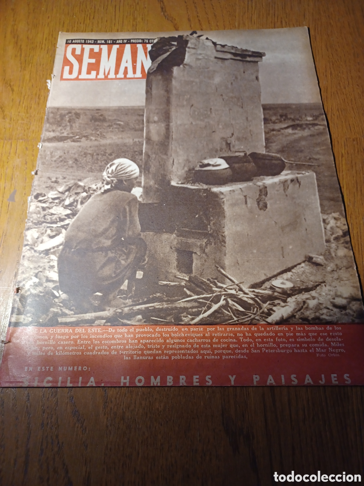 Coleccionismo de Revistas y Peri&oacute;dicos: SEMANA 1943 LA GUERRA ALREDEDOR DEL ETNA. ESCOCES DOWNIE ESPADA DE PIZARRO. SICILIA. ELEANOR POWELL