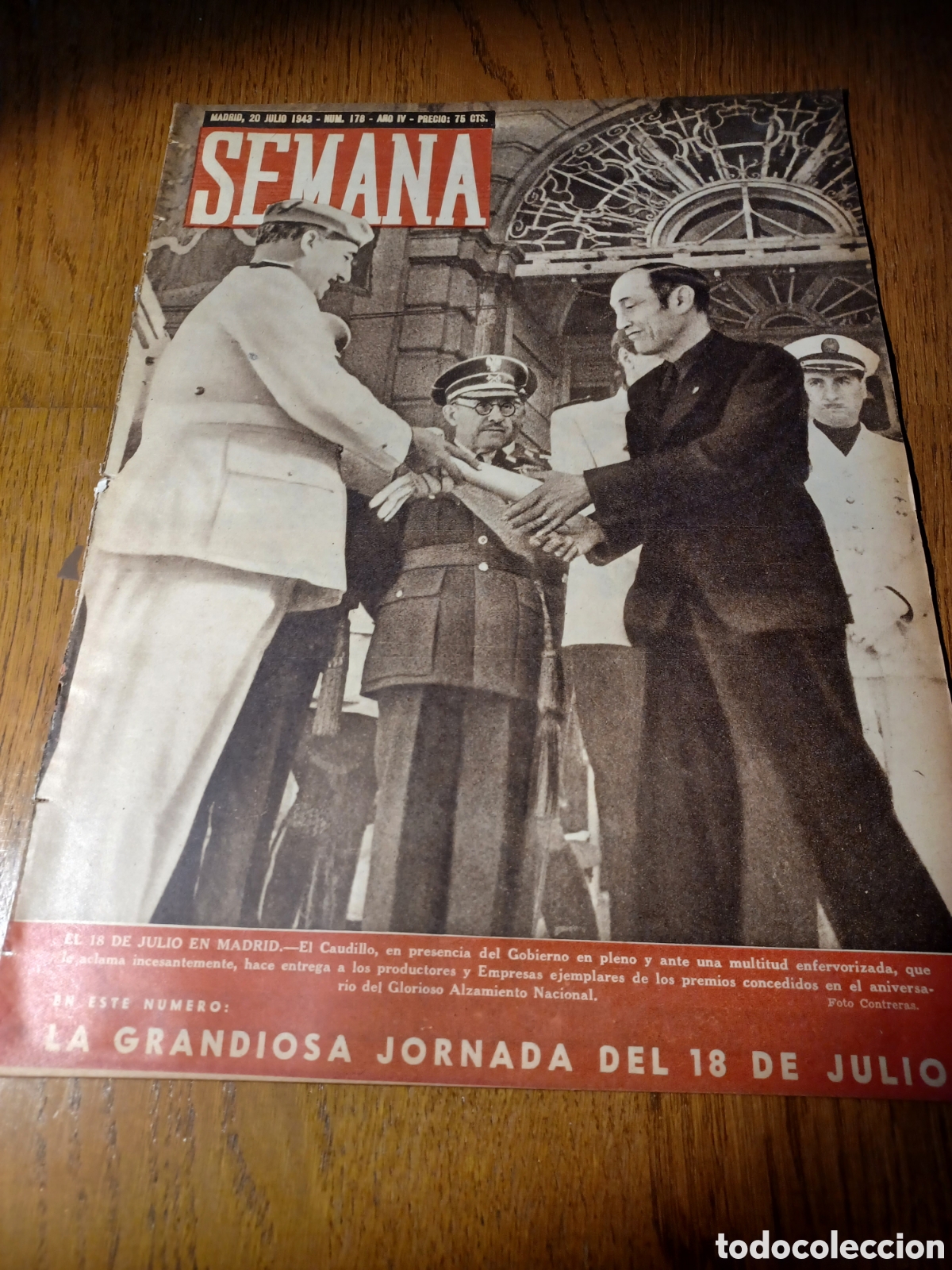 Coleccionismo de Revistas y Peri&oacute;dicos: SEMANA 1943 ENCIERRO EN PAMPLONA. UNA ISLA EN CANAL DE LA MANCHA. EL 18 DE JULIO