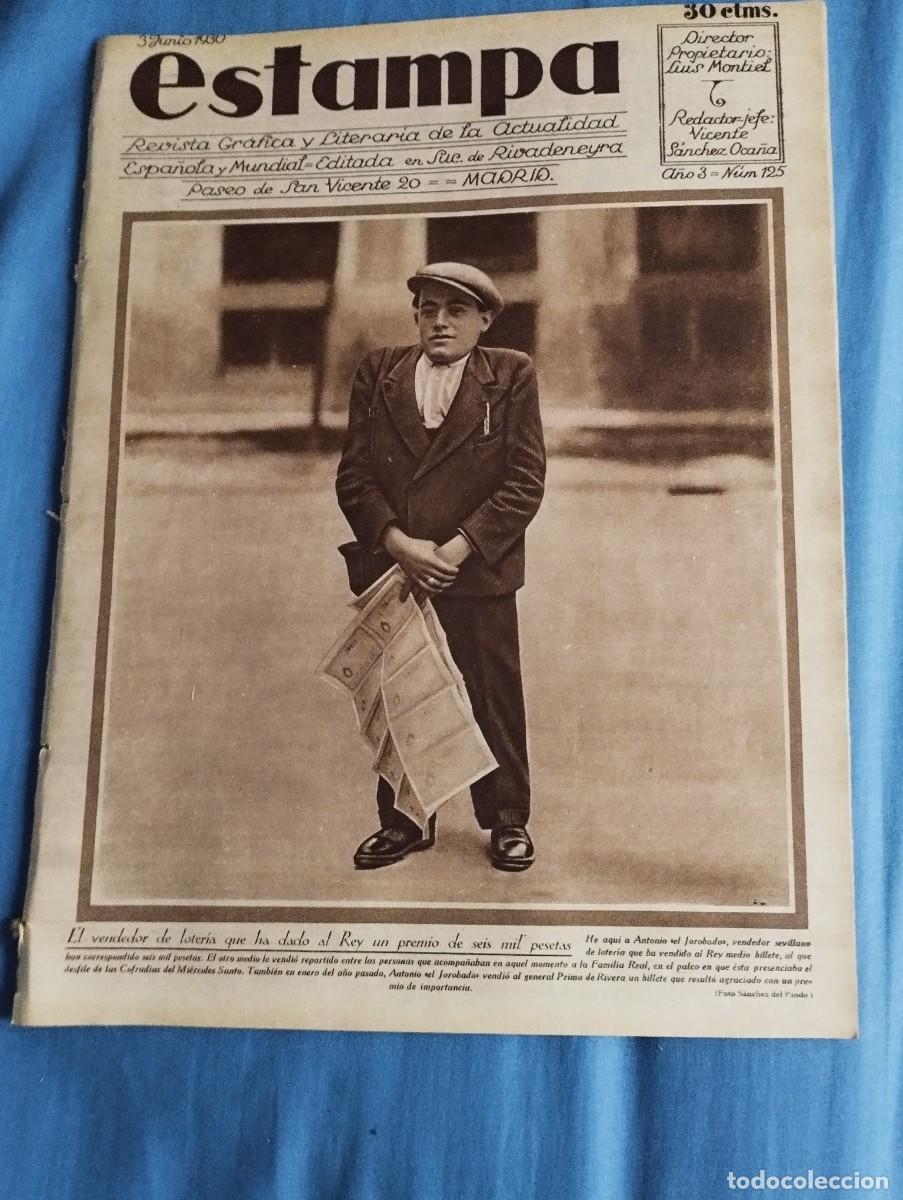 Sammeln von Zeitschriften und Zeitungen: ESTAMPA NUM. 125 (3-6-1930) - LA VIDA EN EL CUARTEL, BOXEADOR PAULINO UZCUDU AVIADORA AMY JOHNSON