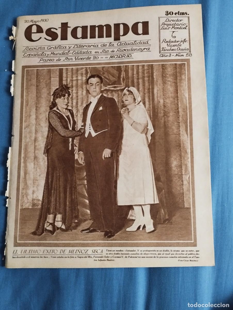 Coleccionismo de Revistas y Peri&oacute;dicos: ESTAMPA N&ordm; 123 (20/05/30) JACINTO BENAVENTE SANCHEZ GUERRA BROADWAY GALICIA VALENCIA LUXEMBURGO