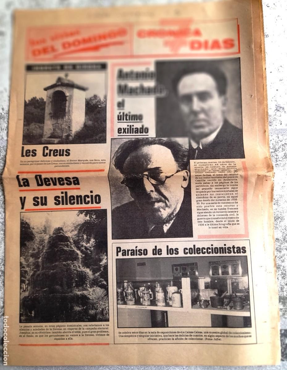 Coleccionismo de Revistas y Peri&oacute;dicos: 1983 20/2 LOS SITIOS GIRONA FIN SEMANA ANTONIO MACHADO EL &Uacute;LTIMO EXILIADO - PARA&Iacute;SO COLECCIONISTAS