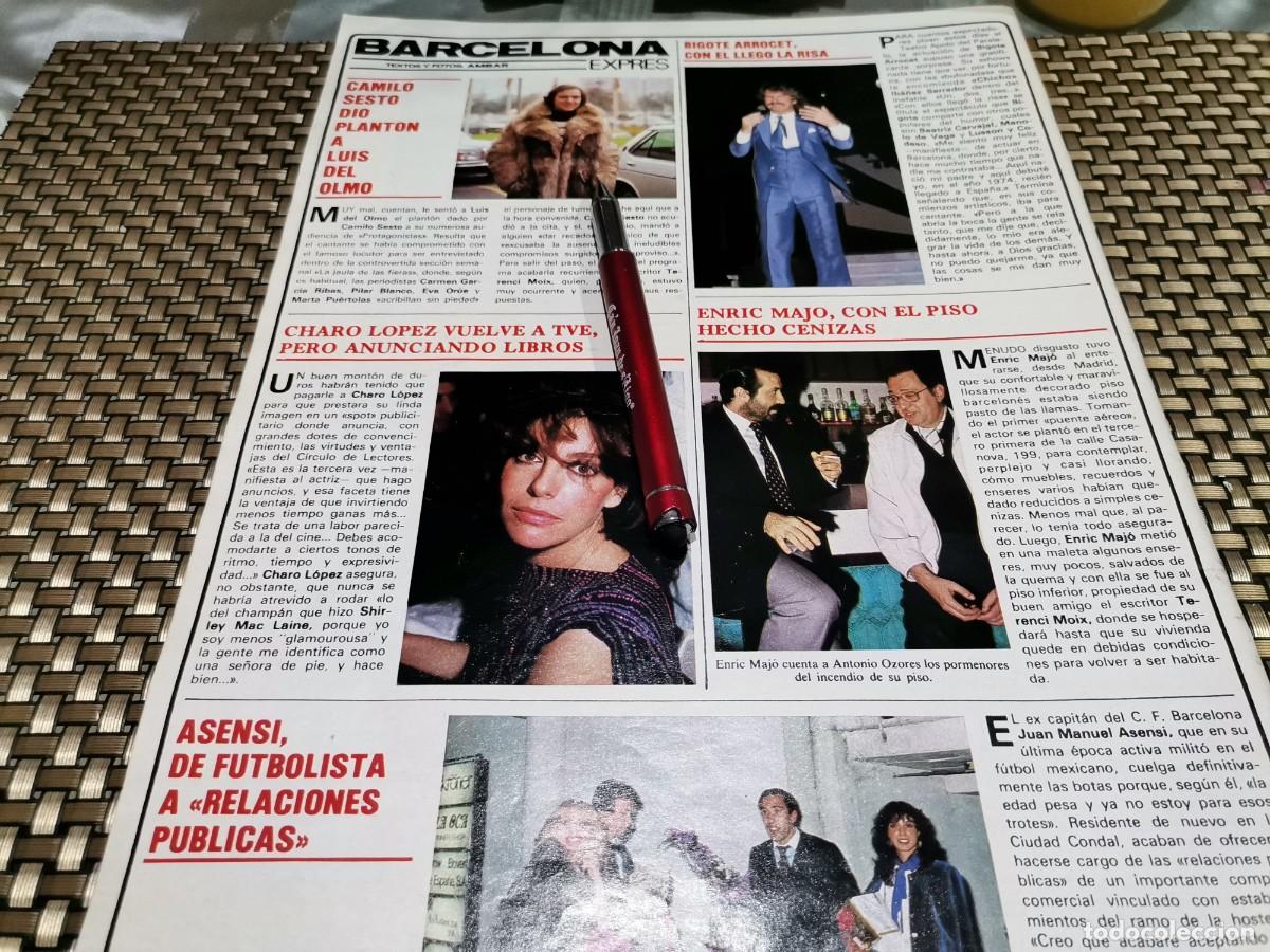 Coleccionismo de revistas y peri&oacute;dicos: CAMILO SESTO, BIGOTE ARROCET, CHARO L&Oacute;PEZ RECORTE REVISTA 1983