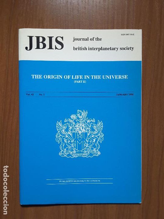 Collectionnisme de Revues et Journaux: Journal of the British Interplanetary Society Vol. 43, No. 1 - The Origin of Life in the Universe