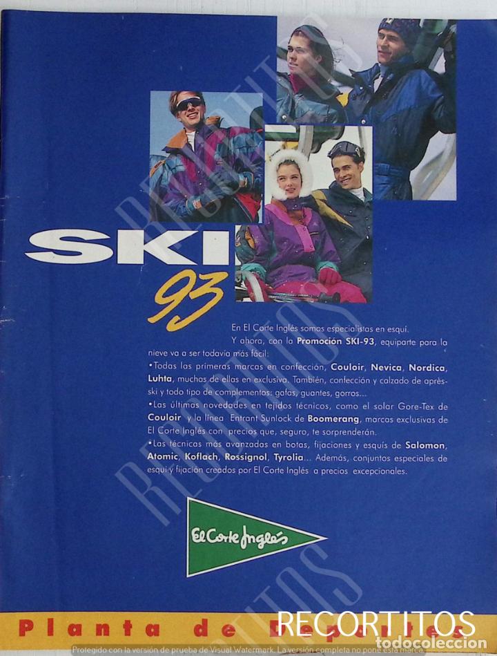 Coleccionismo de Revistas y Peri&oacute;dicos: EL CORTE INGLES SKI ANUNCIO PUBLICIDAD