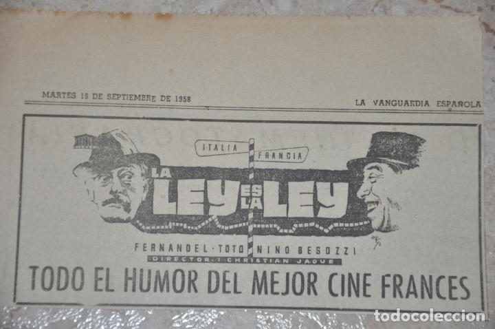 Collezionismo di Riviste e Giornali: recorte a&ntilde;o 1958 pelicula la ley es la ley