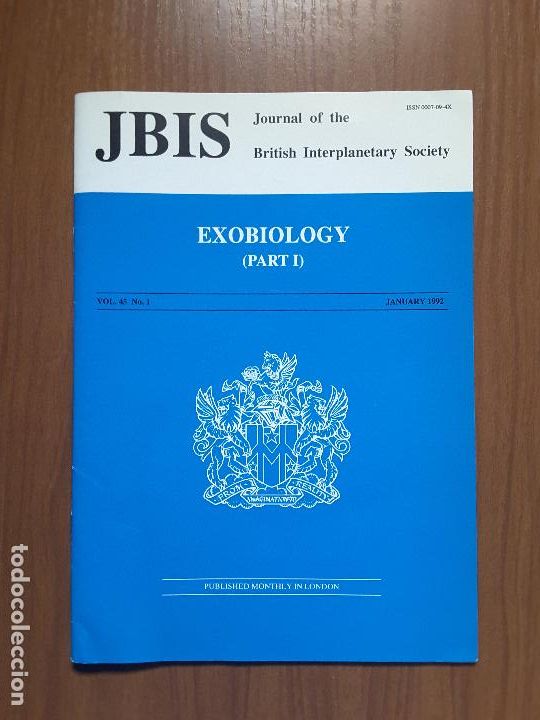 Collectionnisme de Revues et Journaux: Journal of the British Interplanetary Society Vol. 45, No. 1 - Exobiology (I)