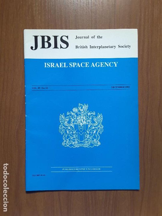 Colecionismo de Revistas e Jornais: Journal of the British Interplanetary Society Vol. 45, No. 12 - Israel Space Agency