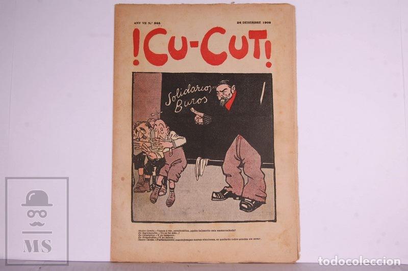 Colecionismo de Revistas e Jornais: Antigua Revista Sat&iacute;rica Catalanista - Cu-Cut - N&uacute;mero 345 Diciembre 1908 - Opisso