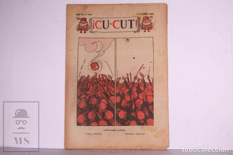 Colecionismo de Revistas e Jornais: Revista Catalanista - Cu-Cut - N&uacute;mero 352 a&ntilde;o 1909 - Opisso - Refugio Ciegos Josep Domenech Estap&agrave;