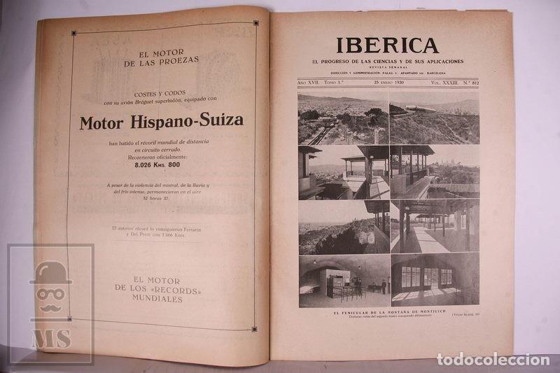Colecionismo de Revistas e Jornais: Revista Ib&eacute;rica - N&ordm; 812 A&ntilde;o 1930 - Funicular Montjuich - Publicidad de &Eacute;poca Hulla Elorrieta Bilbao