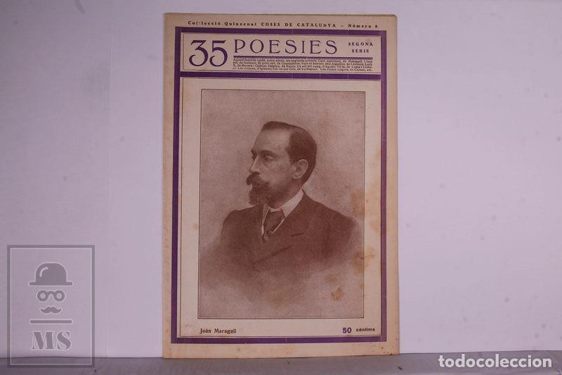 Colecionismo de Revistas e Jornais: Publicaci&oacute;n 35 Poesies - Portada Joan Maragall - Colecci&oacute;n Coses de Catalunya n&ordm; 8 Segona Serie