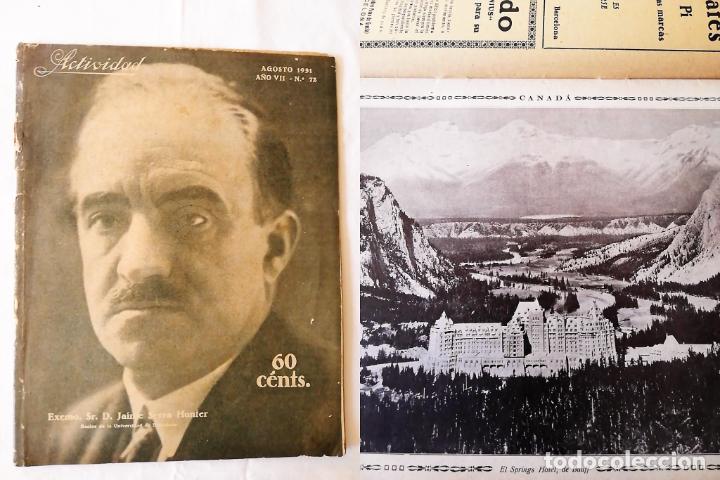 Coleccionismo de revistas y peri&oacute;dicos: ANTIGUA REVISTA / OLD MAGAZINE: ACTIVIDAD A&Ntilde;O VII N&ordm;72 AGOSTO 1931